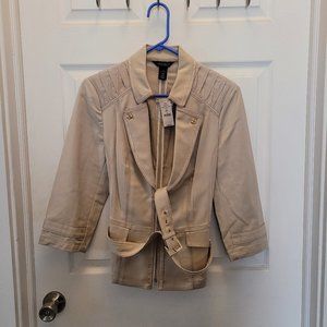 White House Black Market 3/4 Sleeve Short Flirty Trench